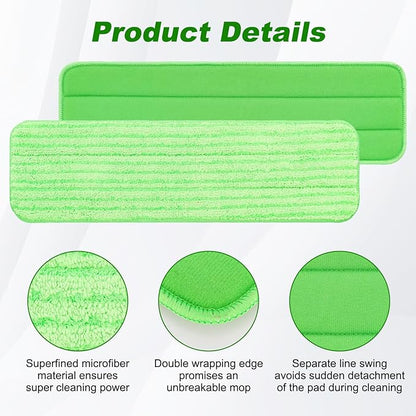Replacement Microfiber Mop Pads Commercial: 10 Pack for Rubbermaid Commercial 18-Inch Mop, Wet & Dry Commercial Cleaning Refills Reusable for for All Flat Floors