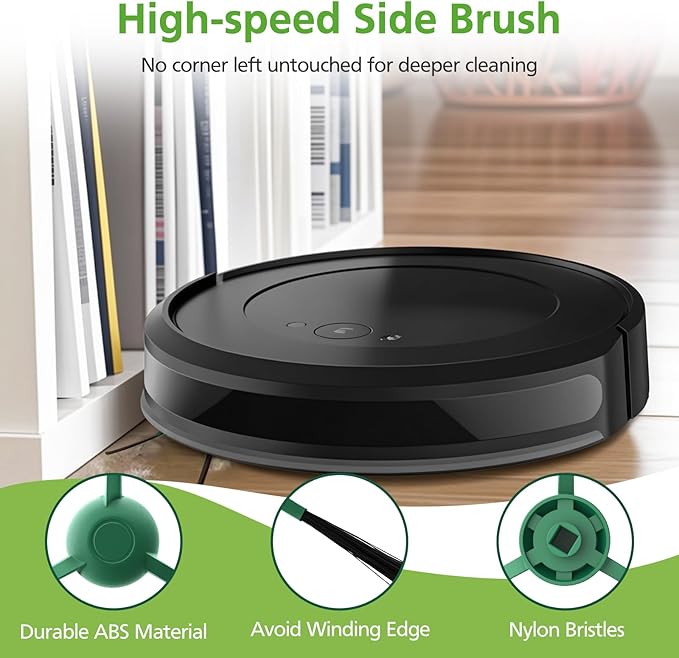 25 Pcs Replacement Parts for iRobot Roomba 104/105 Vac/ 105 Combo/ Q052 Robot Vacuum, Q0520 105 Accessories Include 2 Main Brushes, 6 Filters, 6 Dust Bags, 6 Side Brushes, 4 Mop Pads, 1 Clean Brush