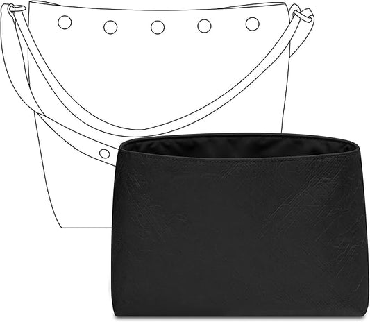Tote Bag Organizer Insert for CHANEL 25P Bucket Handbag, Custom Fit Inside Premium Matte Black Lightweight WaterResistant Purse Insert with Cup Holder Accessories