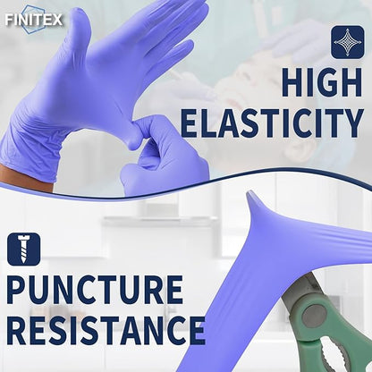 FINITEX Ice Blue Nitrile Exam Gloves - Powder-free, 1000 PCS Medical & Home Cleaning Gloves