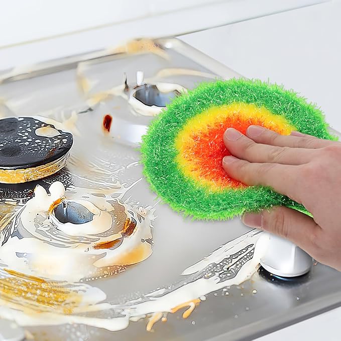 HEALLILY Dish Scrubber Sponge 5 Pack Non Scratch Knitted Household Cleaning Sponges for Kitchen Washing, Reusable Crochet Handmade Oil Resistant (Assorted Colors)