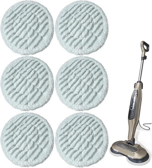 S7000 Replacement Steam Mop Pads for Shark S7001 S8201 S7000AMZ S8001 S7000 S7001TGT S7005 S7020 steam and Scrub mop Frosted Pad with Serrated Locator Ring（6Pack） (Gray)
