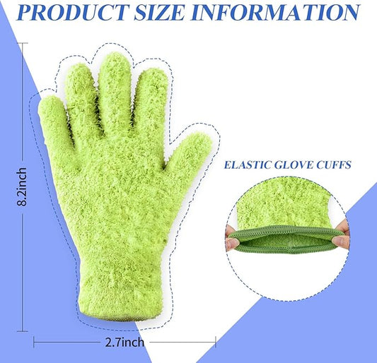 Microfiber Gloves,Microfiber Dusting Gloves for Plants and House Cleaning, Reusable Cleaning Gloves