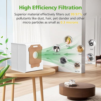 105 Dust Bags for iRobot Roomba Essential 104 Vac/104 Combo/105 Vac/105 Combo/Plus 404/405/505 Combo/504 Vac/Max 705 Vac&Combo/Q0520 Robot Vacuum Cleaner, 2.8 L Disposal Vacuum Bags for Roomba