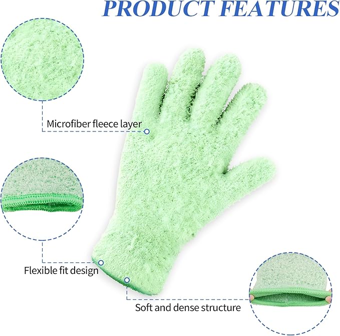 Microfiber Gloves,Microfiber Dusting Gloves for Plants and House Cleaning, Reusable Cleaning Gloves