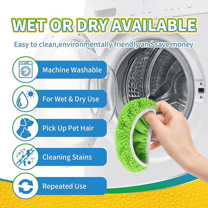 6Pcs Reusable Microfiber Mop Pads Compatible with Swiffer Sweeper, Wet and Dry Flat mop Cover, Replacement Sweeping Mopping pad Refills for Surface/Hardwood Floor Cleaning