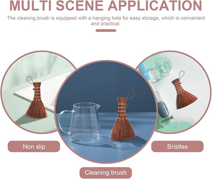 VICASKY Natural Fiber Pot Washing Brush with Hanging Lightweight Compact Household Scrub Tool for Dish Stain and Dirt Cleaning High-Grade Bristles Comfortable Grip