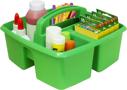 Storex Classroom Caddy, 9.25 x 9.25 x 5.25 Inches, Assorted Colors, Color Assortment Will Vary, Case of 6 (00940U06C), Small Caddy