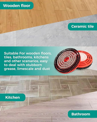 Steam Mop Replacement Brush Head Scrub Pads Black-Gray Fit for Shark Steam Mop S7000 S7001 S8201 Series Deep Cleaning, 4Pcs