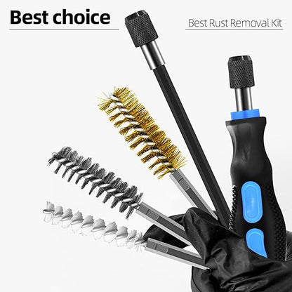 18Pcs Wire Brush Drill Attachments, Nylon, Brass, Stainless Steel Wire Brush Bore Cleaning Brush Set for Power Drill Impact Driver,Abrasive Drill Wire Brush with 1/4" Hex Shank and Tool Bag