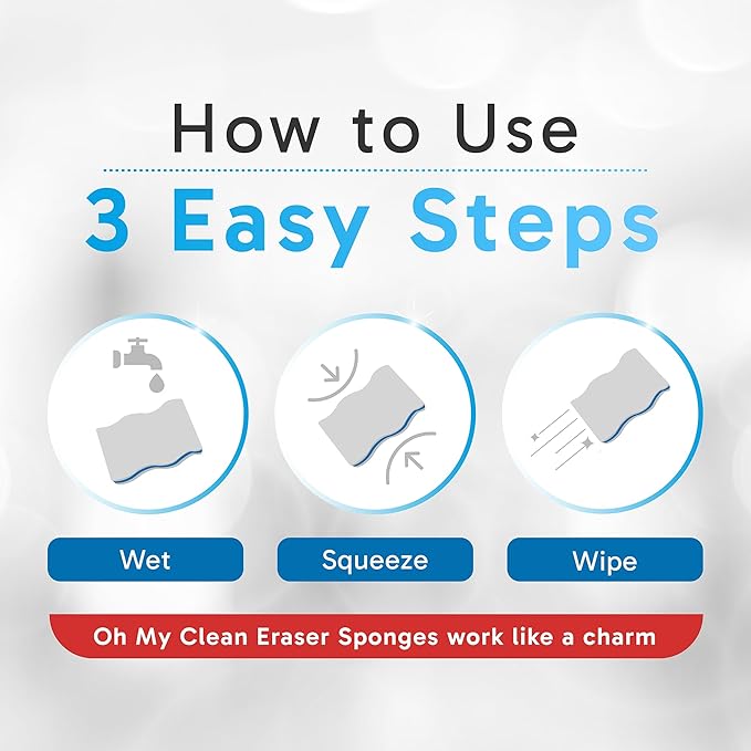 (25 Pack) Extra Durable Eraser Sponge - Extra Thick, Long Lasting, Premium Melamine Sponges in Bulk - Multi-Purpose Power Scrubber - Bathroom, Kitchen, Floor, Bathtub, Toilet, Baseboard, Wall Cleaner