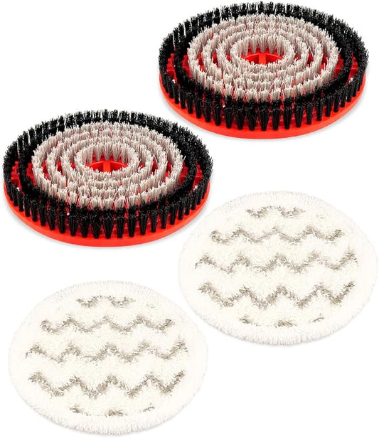 Steam Mop Replacement Brush Head Scrub Pads Black-Gray Fit for Shark Steam Mop S7000 S7001 S8201 Series Deep Cleaning, 4Pcs