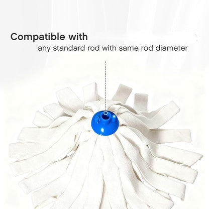 Tanlade 6 Pcs Mop Head Replacement for 0.8 Inch Diameter Mop Handle White Microfiber Cloth Refill Washable Refill Reusable Floor Cleaning Compatible with 0.8 Inches Diameter Stick