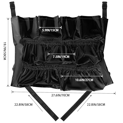 MOLIGOU Trash Can Caddy Bag, 12 Pockets Garbage Can Caddy Organizer Bag for Cleaning Tools and Supplies, Fits 20-44 Gallon Can (Black)