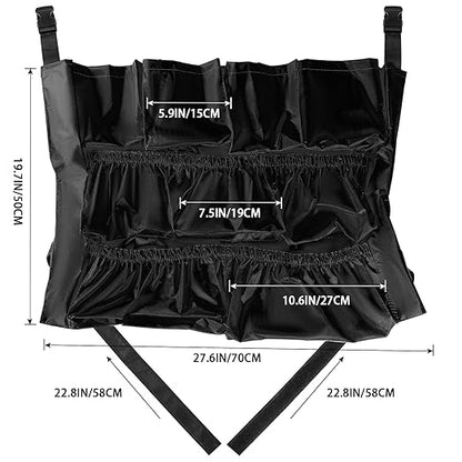 MOLIGOU Trash Can Caddy Bag, 12 Pockets Garbage Can Caddy Organizer Bag for Cleaning Tools and Supplies, Fits 20-44 Gallon Can (Black)