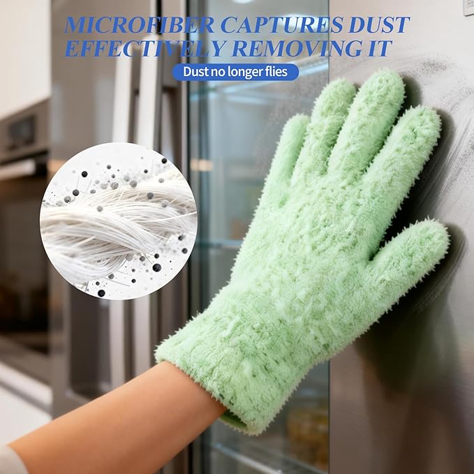 Microfiber Gloves,Microfiber Dusting Gloves for Plants and House Cleaning, Reusable Cleaning Gloves