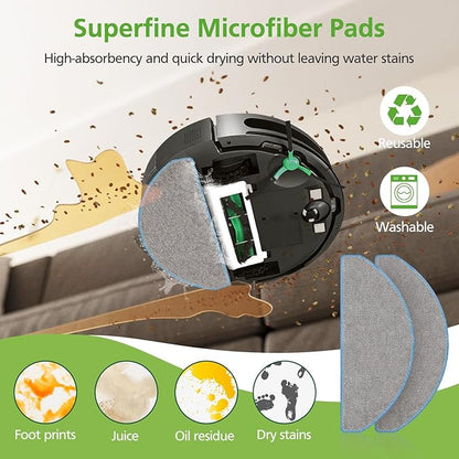 25 Pcs Replacement Parts for iRobot Roomba 104/105 Vac/ 105 Combo/ Q052 Robot Vacuum, Q0520 105 Accessories Include 2 Main Brushes, 6 Filters, 6 Dust Bags, 6 Side Brushes, 4 Mop Pads, 1 Clean Brush