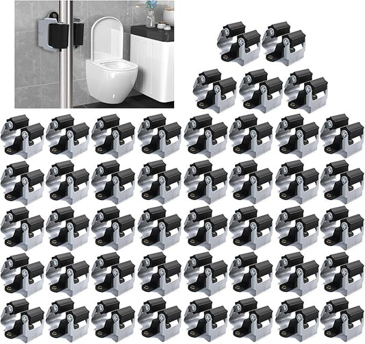 3-H Mop and Broom Holder Big Size Hanging 1 KG Extra,45 Pack Broom Hanger Wall Mount for Hanging and Organizing Shove Rake Yard Tools in Shed Kitchen Laundry Room Bathroom Garden(Black)