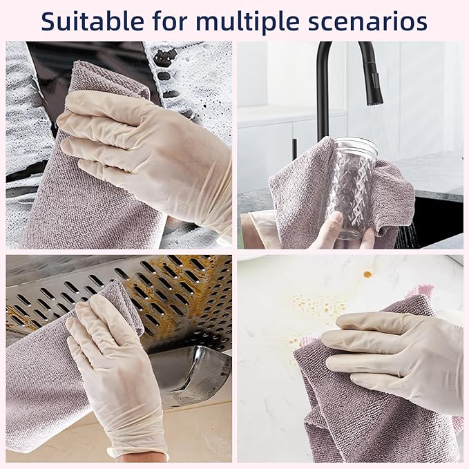 & PLUSH Microfiber Cleaning Cloth Roll - 50 Pack, Tear Away Microfiber Towels, 12" x 12", Reusable, Washable, Streak Free, Ultra Absorbent Dish Rags for Car, Home, Garage or Shop (Grey)