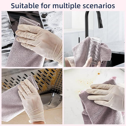 & PLUSH Microfiber Cleaning Cloth Roll - 50 Pack, Tear Away Microfiber Towels, 12" x 12", Reusable, Washable, Streak Free, Ultra Absorbent Dish Rags for Car, Home, Garage or Shop (Grey)