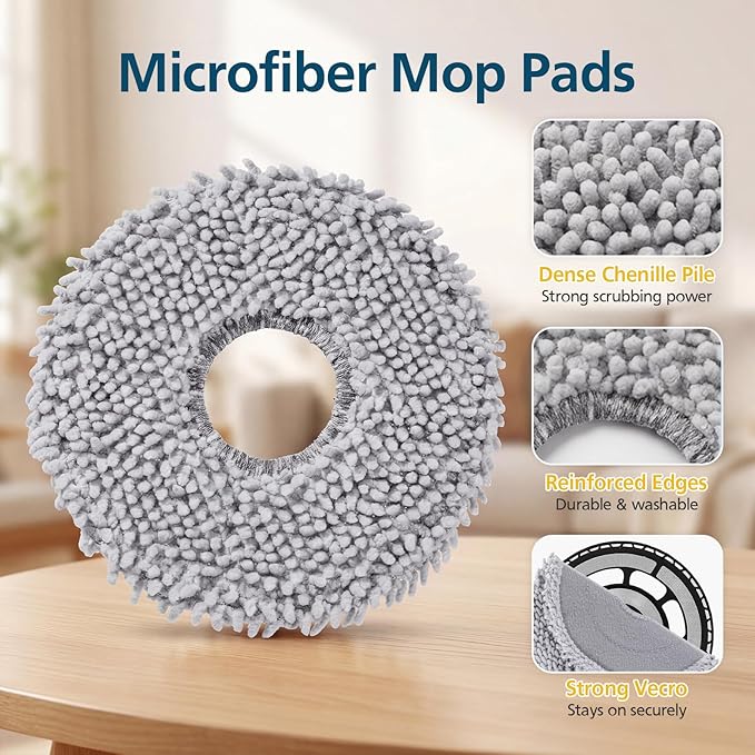 10 Pack Mop Pads for Roborock Qrevo S5V, QV 35A 35S, Saros 10R, Curvx, Curv S5X, Edge S5A, Master, Slim, Q Revo S/Pro/Plus/MaxV Robot Vacuum Cleaner, Mop Pad Replacement Accessories