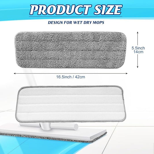 40 Pack Microfiber Cleaning Pads Machine Washable Replacement Head for Wet/Dry Mops Flat Reusable Household Replacement Mop Pad for Hardwood Floor Cleaning Scrubbing Fit Most Mops (Gray)