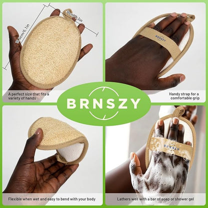 Natural Loofah Bath Sponge, Beige, Premium Plant Fiber, Large Size, Biodegradable, for Shower, Body Washing，for Body Exfoliation，1 Pack