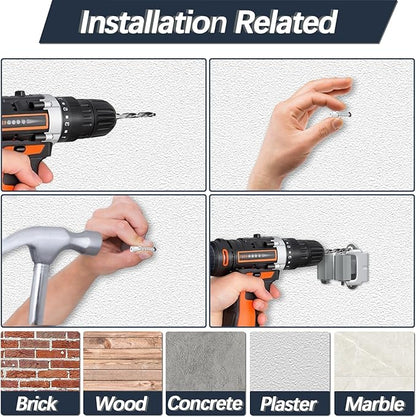 3-H Mop and Broom Holder Wall Mount,Mop Hanger 15 Pack for Organizing Yard Tool,Rake Handle up to 1.38Inch