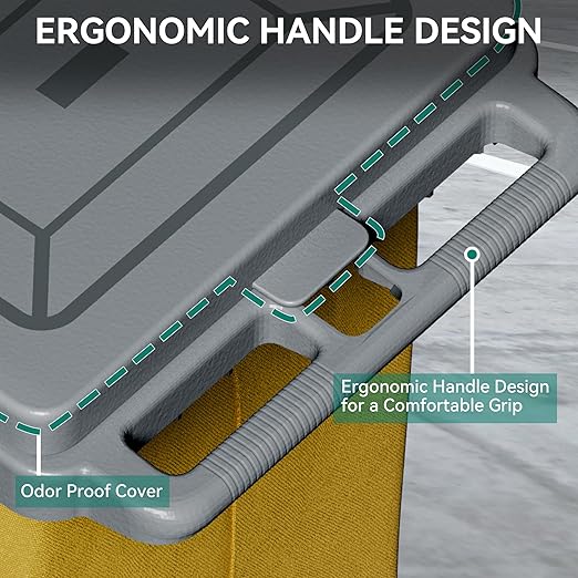 YITAHOME Janitorial Cart Cleaning Carts on Wheels, Gray Housekeeping Cart, 3 Shelf Commercial Plastic Janitor Carts, with 2 Yellow 25 Gallon Vinyl Bag & Rubber Gloves for Restaurant Hotel Home