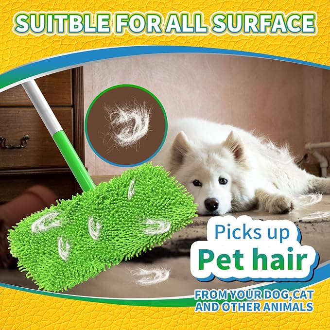 6Pcs Reusable Microfiber Mop Pads Compatible with Swiffer Sweeper, Wet and Dry Flat mop Cover, Replacement Sweeping Mopping pad Refills for Surface/Hardwood Floor Cleaning