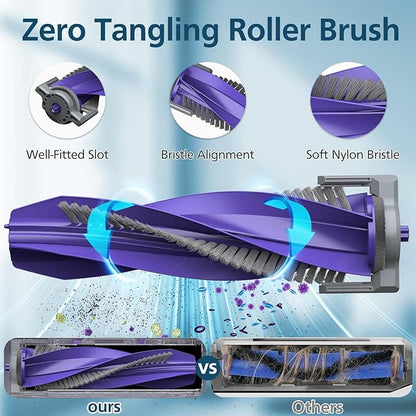 Replacement Parts Accessories Compatible with Narwal Freo X Plus/Freo X Ultra Vacuum Cleaner 1 Roller Brush & Cleaning Brush,2 HEPA Fil-ters, 2 Dust Bags, 4 Mop Pads, 6 Side Brushes, 16 Pack