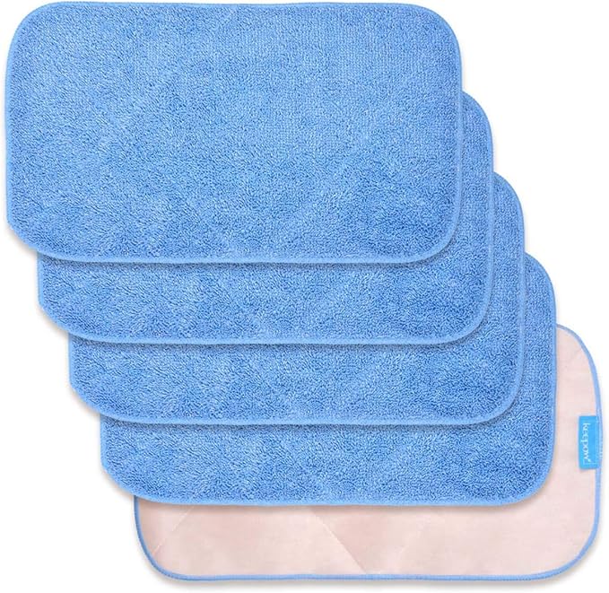 KEEPOW Microfiber Mop Refills Compatible with MR.SIGA Professional Microfiber Mop, 5 Pack Reusable Flat Mop Refills for Hardwood, Laminate, Tile Floor Cleaning, Size: 44cm X 24cm