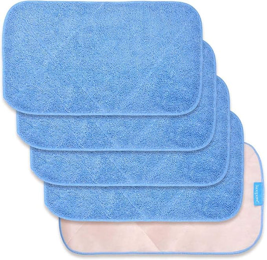 KEEPOW Microfiber Mop Refills Compatible with MR.SIGA Professional Microfiber Mop, 5 Pack Reusable Flat Mop Refills for Hardwood, Laminate, Tile Floor Cleaning, Size: 44cm X 24cm