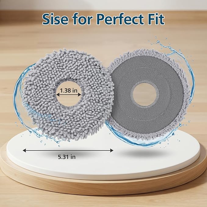 10 Pack Mop Pads for Roborock Qrevo S5V, QV 35A 35S, Saros 10R, Curvx, Curv S5X, Edge S5A, Master, Slim, Q Revo S/Pro/Plus/MaxV Robot Vacuum Cleaner, Mop Pad Replacement Accessories