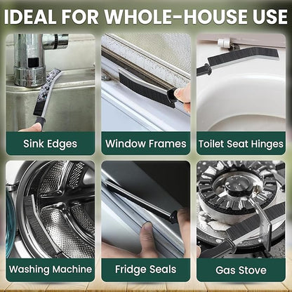 Crevice Cleaning Brush Set – 6Pcs Hard Bristle Cleaning Tools for Grout, Tile Floors, Gaps & Narrow Spaces – Small Grout Scrub Brush for Cleaning Bathroom, Shower, Window Tracks, Kitchen