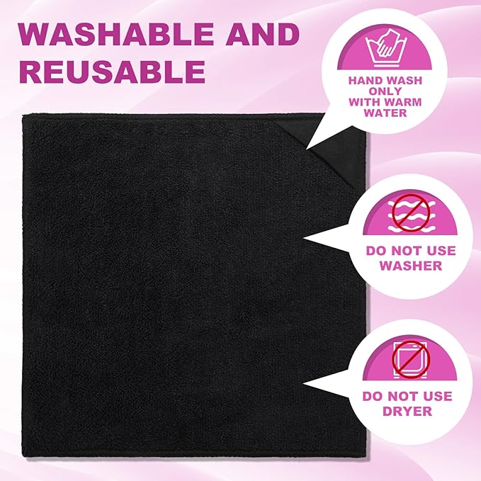 Tudomro 30 Pcs Magnetic Cleaning Cloth Dry Erasers Bulk for White Boards with Most Whiteboards Dry Eraser Reusable Microfiber Cloth Eraser, Home Office, 10'' x 10''(Black)