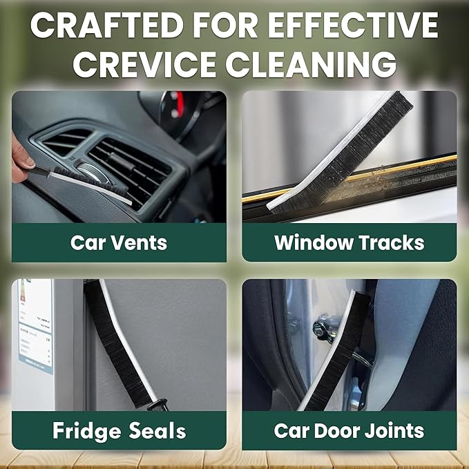 Crevice Cleaning Brush Set – 6Pcs Hard Bristle Cleaning Tools for Grout, Tile Floors, Gaps & Narrow Spaces – Small Grout Scrub Brush for Cleaning Bathroom, Shower, Window Tracks, Kitchen