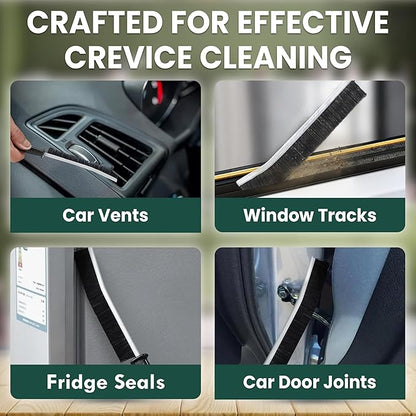 Crevice Cleaning Brush Set – 6Pcs Hard Bristle Cleaning Tools for Grout, Tile Floors, Gaps & Narrow Spaces – Small Grout Scrub Brush for Cleaning Bathroom, Shower, Window Tracks, Kitchen