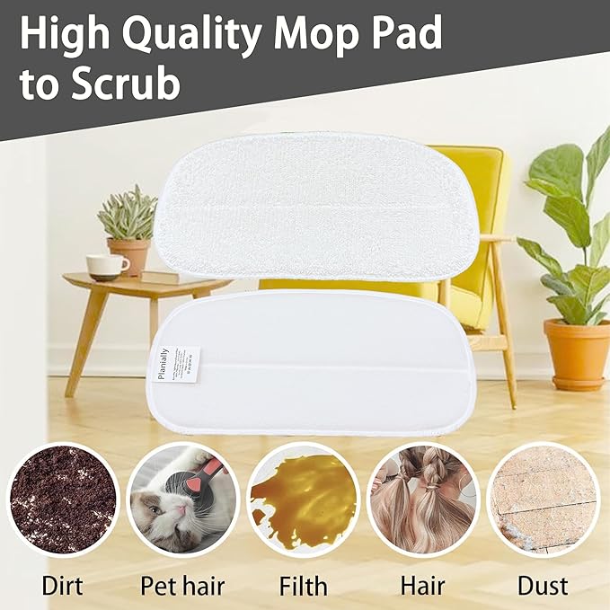 Reusable Steam Mop Pads Set, 6 Pack Steam Mop Pads & 2 Universal Microfiber Cloths, Compatible with KGHKGH, Sprobil, Rvwsx Steam Mops or Cleaners, Washable Replacement Pads for Floor Cleaning