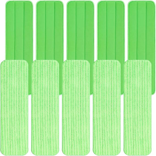 Replacement Microfiber Mop Pads Commercial: 10 Pack for Rubbermaid Commercial 18-Inch Mop, Wet & Dry Commercial Cleaning Refills Reusable for for All Flat Floors