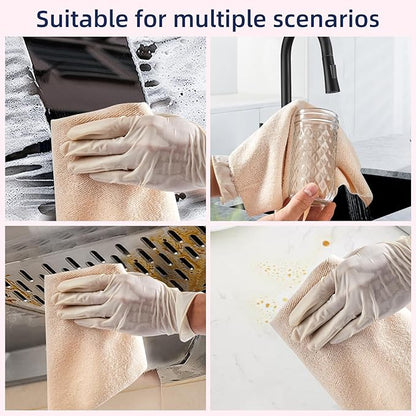 & PLUSH Microfiber Cleaning Cloth Roll - 50 Pack, Tear Away Microfiber Towels, 12" x 12", Reusable, Washable, Streak Free, Ultra Absorbent Dish Rags for Car, Home, Garage or Shop (Beige)