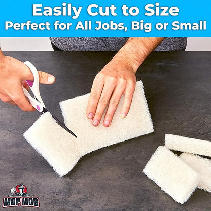 Non-Scratch, Super Long-Lasting Scrubbing Pad 5 pk, 10x4.5in. Best Reusable Multipurpose Scouring Sponge for Home Surfaces. Perfect Pro Grade Multi-Surface Scrubber Pads for Light-Duty Indoor Cleaning