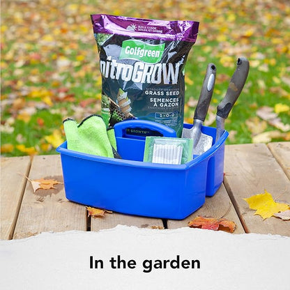 Storex 2-Compartment Large Caddy – Multipurpose Classroom Organizer with Handle, Blue, 6-Pack (00953U06C)