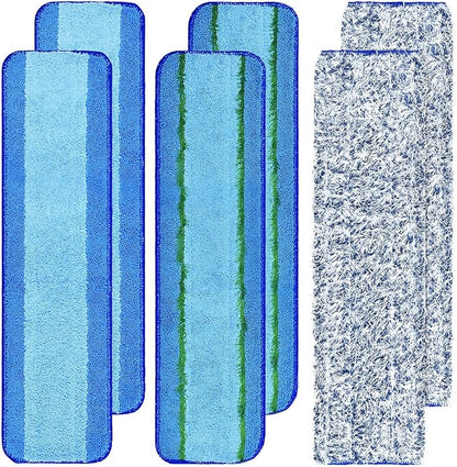 6 Pack Microfiber Cleaning Replacement Pad for Bona Mop,Washable Reusable Microfiber Cleaning Mop Pad for Hardwood Floor,Wet Dry Use,2 Deep Cleaning Pad+2 Microfiber Cleaning Pad+2 Dusting Mop Pad
