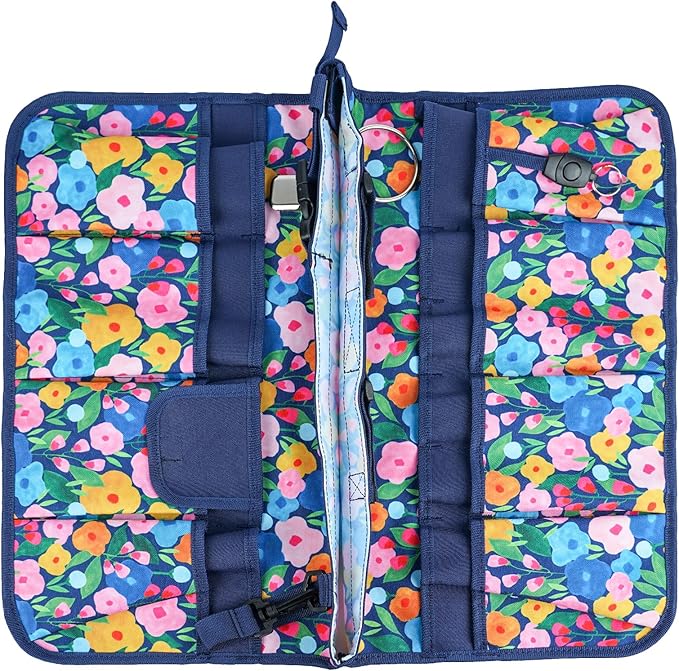 MELOTOUGH Bucket Caddy Organizer Bucket Tool Organizer for Garden Tools Fit 3.5 to 5 Gallon Bucket (Blue Flower)