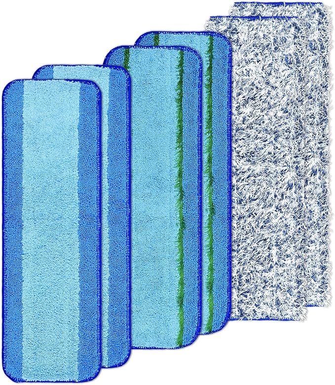 6 Pack Microfiber Cleaning Replacement Pad for Bona Mop,Washable Reusable Microfiber Cleaning Mop Pad for Hardwood Floor,Wet Dry Use,2 Deep Cleaning Pad+2 Microfiber Cleaning Pad+2 Dusting Mop Pad
